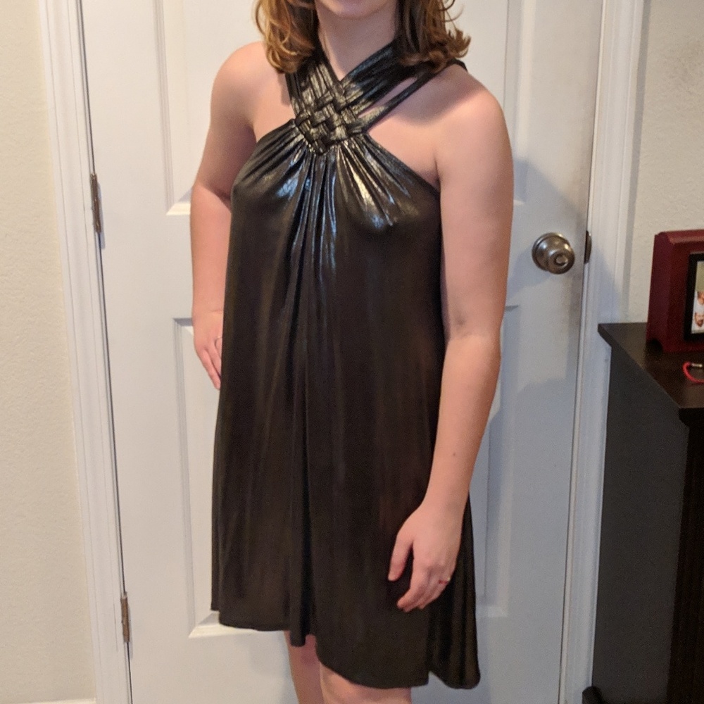 Shimmery Dark Gray Cocktail Dress